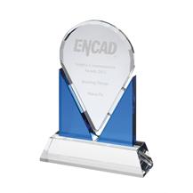 AC136 Engraved Blue and Clear Optical Crystal Award